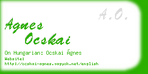 agnes ocskai business card
