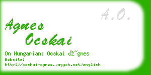 agnes ocskai business card